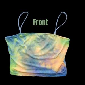 FADED ROSE Tie Die Crop Top